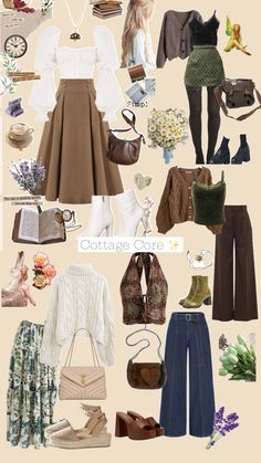 Cottage core fashion Cute Core Outfit Ideas, Cottage Core Academia Outfits, Cottage Core Plus Size Outfits, Cottage Girl Outfit, Alien Core Outfits, Vintage Core Outfits, Cute Cottage Core Outfits, Cottage Core Winter Outfits, Dark Cottage Core Outfits