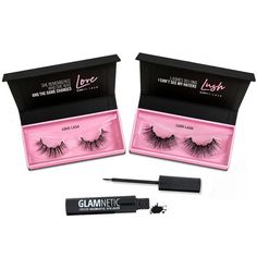 Lust, Love, Lasvish, Lush, and Luxe, Our Magnetic Lash Kit Is One Of Kind And Beautiful Baby! You'll Also Save A TON Of Cash :) Get Over 30 Uses With NO GLUE! Work Hard Play Harder, Eyelashes Packaging