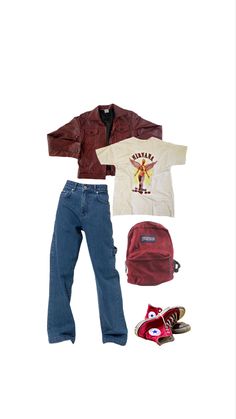 80s Outfit, 90s Outfit, Red Outfit, Retro Outfits, Fall Winter Outfits, Outfits Aesthetic