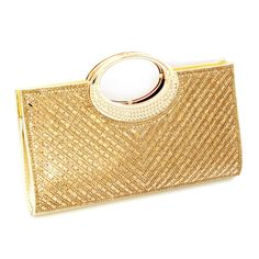 New Evening Bag Crystal Gold Clutch Evening Bag Size 10" X 6" Weight 11.6 Oz Gold Evening Satchel With Top Carry Handle, Gold Satchel With Top Carry Handle For Evening, Elegant Gold Satchel For Party, Gold Evening Bag With Top Carry Handle For Party, Gold Satchel With Removable Pouch For Party, Gold Clutch Satchel For Evening, Gold Evening Clutch Satchel, Gold Clutch Satchel For Formal Occasions, Gold Party Satchel With Removable Pouch