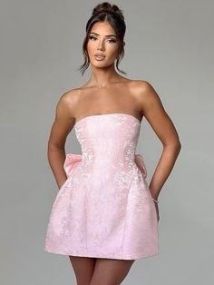 #prom  #party  #girly Gaun Koktail, Satin Homecoming Dress, Embellished Shorts, Maxi Dress Sale, Off Shoulder Fashion, Sparkle Dress, Formal Dresses Prom, Pink Mini Dresses, Prom Party Dresses