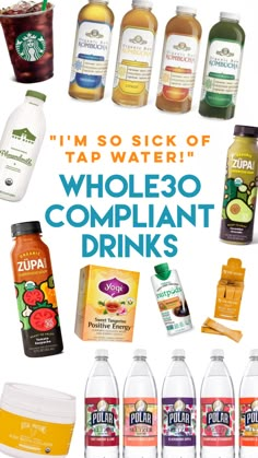 Whole30 Compliant Drinks: You Can Have More Than Just Tap Water - Whole Kitchen Sink Whole 30 Approved Foods, Superfood Soup, Whole 30 Snacks, Organic Drinks