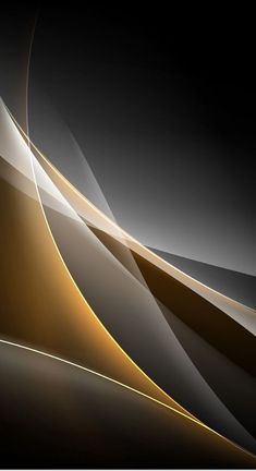 an abstract black and gold background with curves