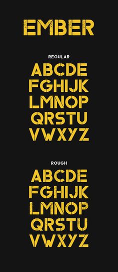 some type of font that is yellow and black with the letters in it's lowercase