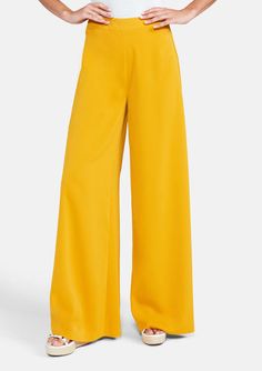 Closet Essentials for Tall Women - Alloy Apparel Yellow Wide-leg Pants For Day Out, Fitted Orange Wide-leg Pants, Yellow Relaxed Fit High-waisted Pants, Yellow Stretch Wide-leg Pants, Yellow Wide-leg Pants With Elastic Waistband, Closet Essentials, Tall Clothing, Wide Pants, Tall Women