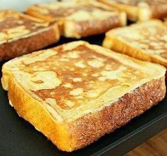 several pieces of toast sitting on top of a table