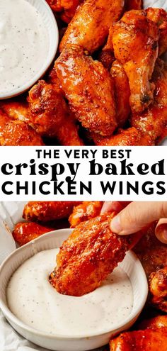 the best crispy baked chicken wings with ranch dressing