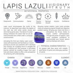 Psychic Intuition, Lapis Lazuli Crystal, Sagittarius Pisces, Crystals Stones