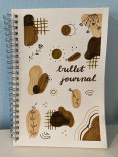 Calligraphy Front Page, Journal Ideas Aesthetic Doodles, Brown Pages Journal, Diary Designs Cover, Brown Book Cover Design, Brown Pages Aesthetic, How To Decorate Index Page, Brown Journal Design, Aesthetic Diary Ideas Cover