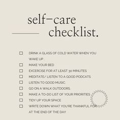 Self Care Checklist, Trening Fitness, Mental And Emotional Health, Self Care Activities