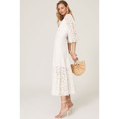 White crepe with lace overlay (96% Polyester, 4% Elastane). Hourglass. Long sleeves. V-neckline. Hidden center back zipper with hook-and-eye closure. 50" from shoulder to hemline. Imported. Rent The Runway, Jonathan Simkhai, Closet Designs, Lace Overlay, V Neck Dress, Dress First, White Lace, Cold Shoulder Dress, Long Sleeves