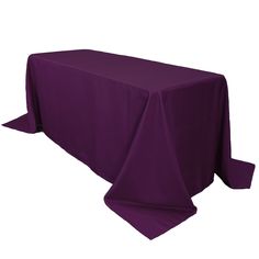 90 x 156 inch Polyester Rectangular Tablecloth Eggplant - Bridal Tablecloth Purple Tablecloth, Rectangle Tables, Purple Table, Table Overlays, Plant Table, Tablecloth Sizes, Rectangle Tablecloth, Wedding Linens, Rectangle Table