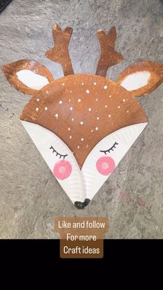 a paper plate with a deer face on it