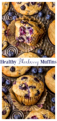 blueberry muffins with the title above it