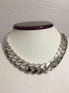 14mm 999 pure solid silver 18inches,231grams, hand made cuban link necklace.