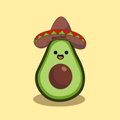 an avocado with a sombrero on it's head is shown