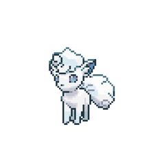 a pixelated image of a sheep holding a lamb