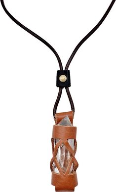 Gemstone Crystal Holder/ Case Necklace Without Stone - Spiral Circle Crystal Holder, Gongs, Leather Projects, Handmade Leather, Crystals And Gemstones, Leather Handmade, Gems, Energy, Collar