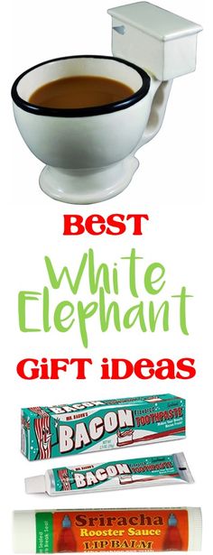 the best white elephant gift ideas for men and women are on display in this advertisement