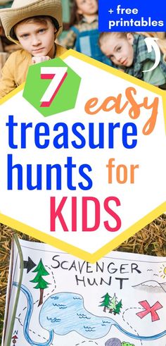 a book with the title 7 easy treasure hunts for kids