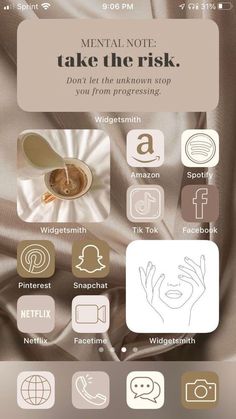 NEUTRAL IOS HOME-SCREEN IDEAS | HOW TO CUSTOMIZE YOUR IOS HOME-SCREEN Ios Ideas, Aesthetic Ios, Iphone Organization, Iphone App Layout, Iphone Homescreen Wallpaper