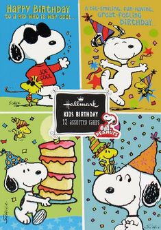 Peanuts Gang Kids Birthday Cards Boxed Set Dancing Snoopy, Musical Birthday Cards, Snoopy Happy Dance, Peanuts Birthday, Snoopy Dance, Free Printable Birthday Cards, Happy Birthday 18th, Snoopy Birthday, Snoopy Collectibles