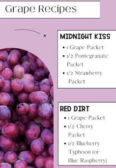 grapes are shown with the ingredients labeled