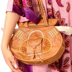 GFM | Graved bohemian Shoulder leather bag Bohemian Handbags, Boho Leather Bags, Moroccan Leather, Carpet Bag, Travel Bags For Women, Boho Purses, Boho Leather, Shower Accessories, Bag Vintage