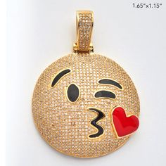 10KY 2.00CTW DIAMOND BLOWING KISS EMOJI PENDANT Emoji Necklace Swag Art, Money Emoji, Kiss Emoji, Blowing Kisses, Diamond Pendant, Kiss, Pendant, Gold