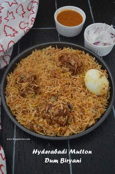 the food is prepared and ready to be eaten on the table with sauces around it