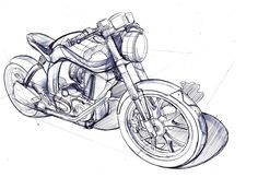 a drawing of a motorcycle is shown in this image, it appears to be sketched