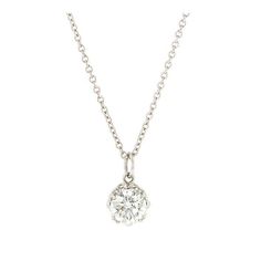 Set with a Round Brilliant Cut diamond, suspended from a 16 inch cable chain, fashioned 18k gold. Contemporary. Jewelry Fancy, Antique Necklaces, Necklaces Gold, Elegant Pendant, Antique Necklace, Vintage Necklaces, Diamond Drops, Rose Cut Diamond, Diamond Drop Earrings