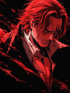 red haired shanks brutal red mode Shanks Wallpapers, Red Haired Shanks, Scarlet Eyes, Eyes Manga, Shanks One Piece, One Piece Anime, Android Wallpaper, Cartoon Art