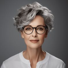 35 Elegant Hairstyles for Women Over 60 with Glasses Potting Station, Kort Bob, Short Curly Haircuts