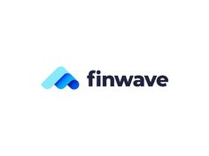 the logo for finwave is shown in blue and black colors on a white background