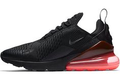 Nike Air Max 270 Black Hot Punch AH8050-010 Air Max 270 Black, Nike Air Max 270 Black, Vapour Max Nike, Air Jordans Women, Nike Sacai, Low Air Jordan 1, Womens Air Jordans, Jordans Women, Air Jordan 6