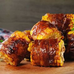 Bacon Wrapped Corn Skewers - Derrick Riches