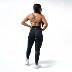 The Strategy Bra offers low to medium support for indoor or outdoor training. With an open-back design, removable cups, and a cooling inner liner, this sports bra is perfect for studio or light weight training.