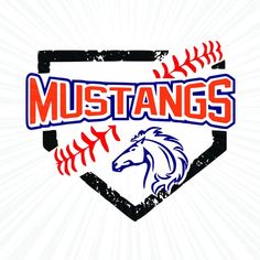 the logo for mustangs baseball team