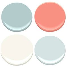 four different colors of paint in the same color palettes, each with an oval shape