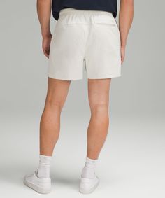 From Weekdays To Weekends. A Classic Cut And Extra Room Where It Counts Make These Shorts Easy To Dress Up Or Down. Designed For Casual. Streamlined Fit That Gives Glutes And Thighs Breathing Room. Internal Drawcord Lets You Customize Your Fit. Back Zippered Pocket. Gusset Is Placed To Allow Increased Mobility. This Garment Was Treated With No-Stink Zinc To Inhibit The Growth Of Odour-Causing Bacteria On The Fabric. | Bowline Short 5" Woven Lululemon Shorts With Pockets For Summer, Fitted Lululemon Bottoms For Summer, Lululemon Cotton Bottoms With Built-in Shorts, Lululemon Summer Shorts With Built-in Liner, Sporty Lululemon Summer Bottoms, Lululemon Summer Bottoms With Pockets, Lululemon Sporty Summer Bottoms, Lululemon Summer Shorts, Lululemon Relaxed Fit Shorts For Summer