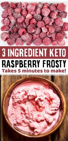 three ingredient keto raspberry frosty