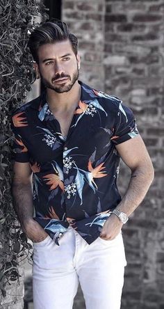 Alex Costa, Black Urban Fashion, Mode Hip Hop, Mens Summer Outfits, Men Fashion Casual Shirts, Mens Fashion Edgy, Mens Trendy Outfits, Shirt Casual Style, Hipster Mens Fashion