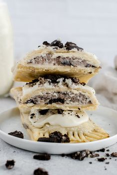 oreo pop tarts gluten free option on a plate with milk in the background