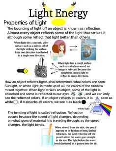 Light Anchor Chart, Chemistry Study Guide, Physics Lessons, Learn Physics, Light Science, Chemistry Education, Nurse Study Notes