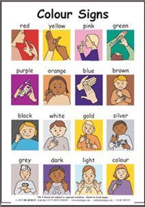 a poster with the words color signs in different languages and pictures of people holding their hands together