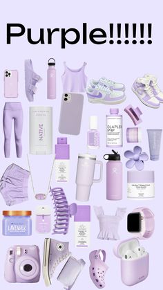 Lilac School Supplies, Purple Ideas, Purple Items, School Wishlist, Room Checklist, Morning Routine School, Unicorn Fashion, Purple Vibe, Purple Makeup