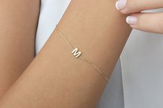 You can customize this bracelet with any initial of your choice. *ONLY ONE INITIAL AVAIBLE FOR THIS BRACELET * SIZE OF LETTERS: Capital letter is approximately 7 mm high. * MATERIAL: Sterling Silver 925 over gold vermeil. * COLOR: Silver, 14k Gold Vermeil, Rose Gold Vermeil. ------- Vermeil is nickel-free and perfect for people with metal allergies. * FINISH: Polished. * LENGTH: Select the length you want from drop down menu. --- This bracelet is adjustable in length. Just send us a message when Kylie Jenner Rings, Name Bracelet Gold, Initial Bracelet Gold, Bracelet Name, Bracelet For Her, Heart Shaped Pendant Necklace, Personalized Bracelet, Heart Shaped Diamond, Initial Bracelet