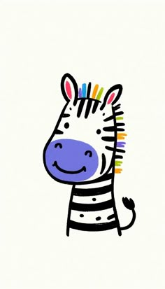 a drawing of a zebra wearing a striped shirt