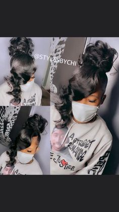 High Ponytail Hairstyles For Black Women Weave Curly, Bombshell Ponytail, Pin Up Buns For Black Women, Ponytail Hairstyles For Black Women High, Bun Heatless Curls, Ponytail Hairstyles Weave, Hairstyles Weave Ponytail, Ponytail Hairstyles High, Pin Curl Bun